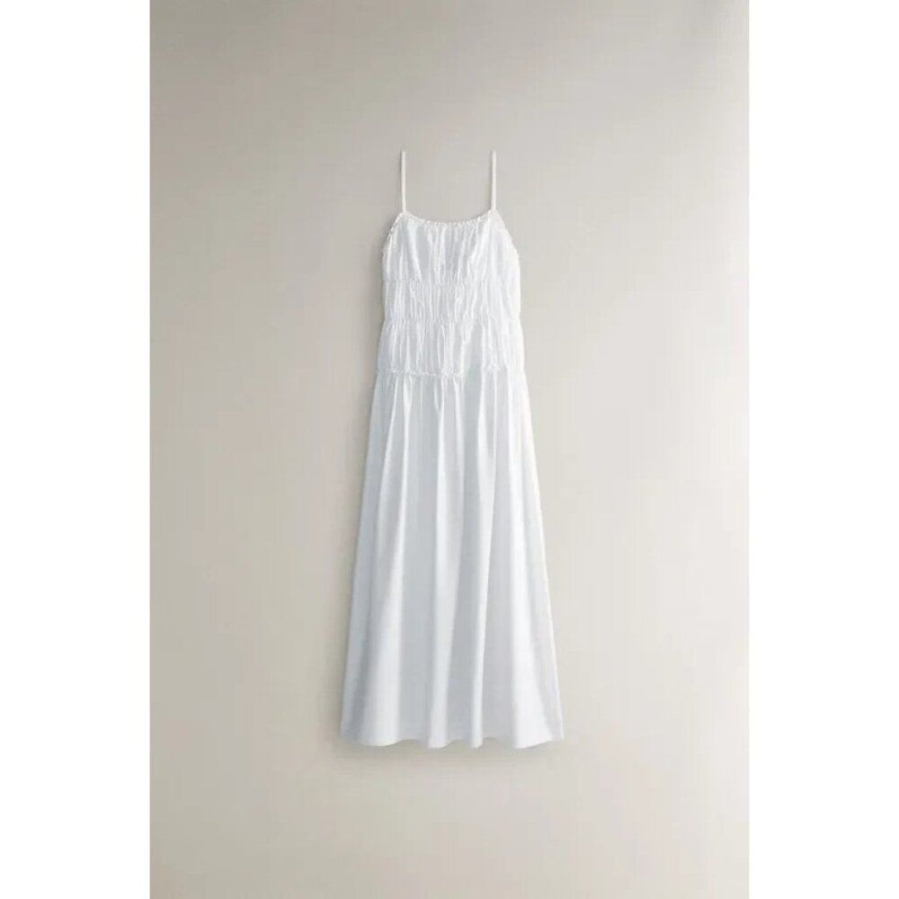 Zara Home Womens Nightgown Pajama Dress S Small smock White Cotton 4144/121 NWT